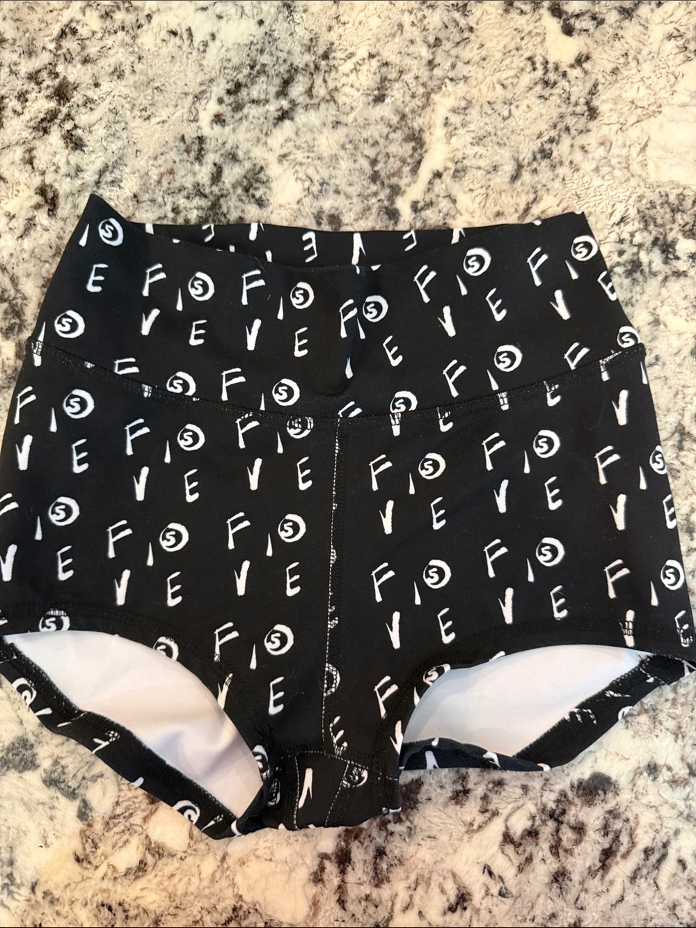 Five The Label Black and White Shorts. Youth XL.